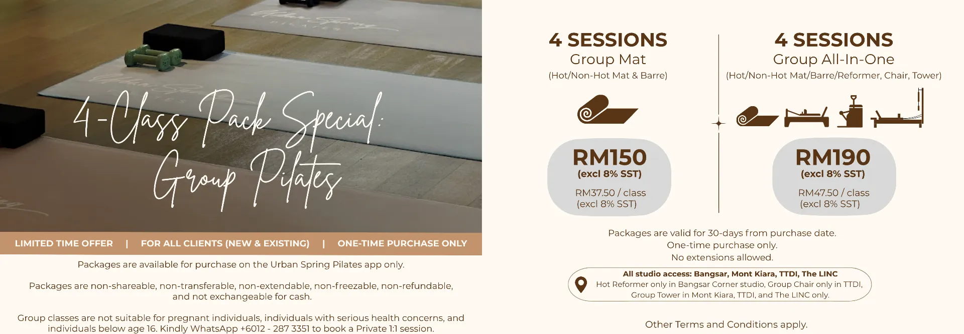 Private Classes Promo Urban Spring Pilates