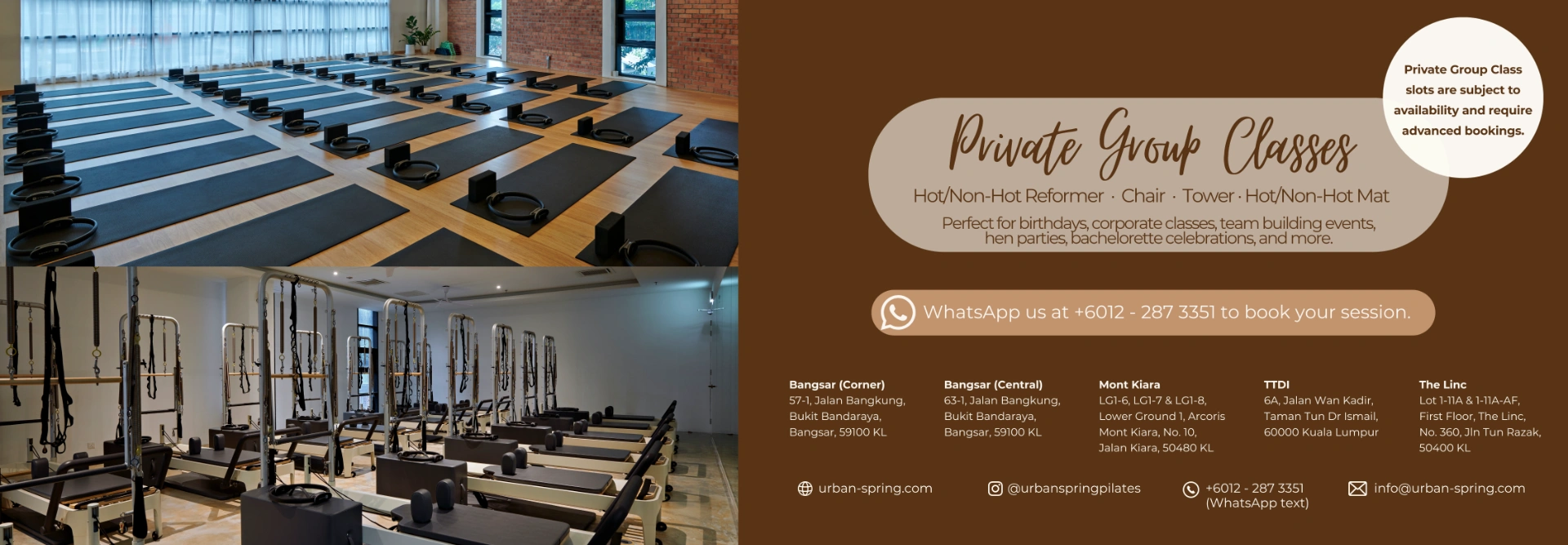 Private Classes Promo Urban Spring Pilates